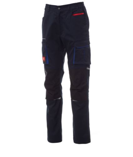 Pantaloni multitasche unisex Blu Navy/Nero/Azzurro Royal