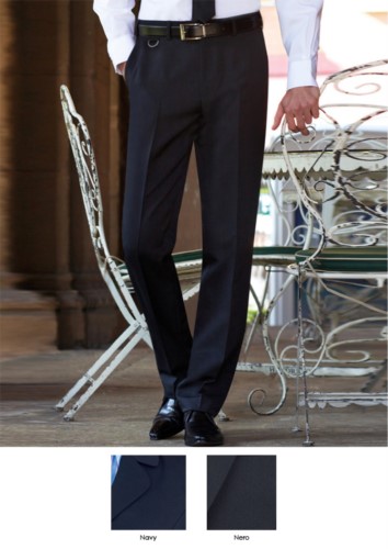 Pantalone elegante uomo modello tailored fit, due tasche a filetto, 100% Poliestere. Ottieni un preventivo gratuito.