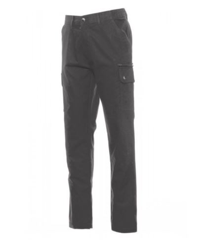 Pantaloni uomo multistagione, con elastici laterali e passanti in vita, colore grigio