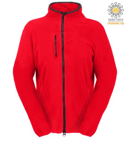 Pile donna zip lunga Rosso