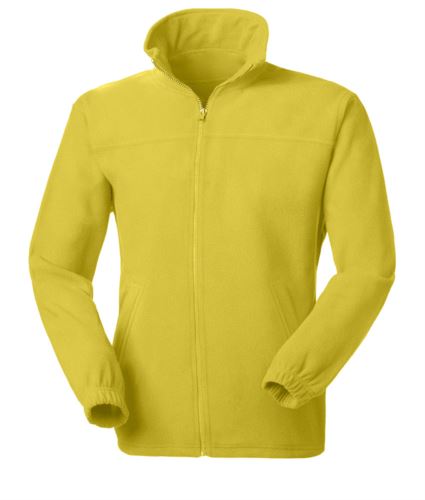 Pile zip lunga giallo limone