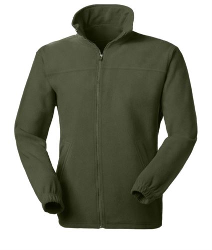 Pile zip lunga verde militare