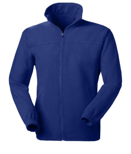 Pile zip lunga blu azzurrino