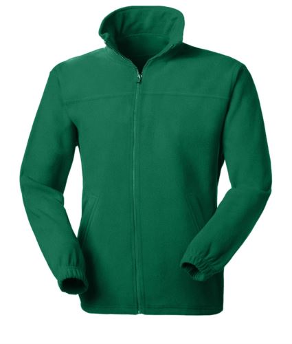 Pile zip lunga verde kelly