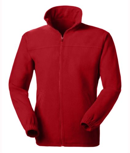 Pile zip lunga antipilling rosso