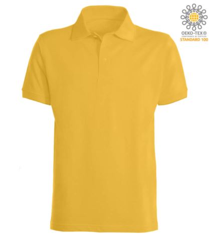 Polo a maniche corte con fondo manica in costina in cotone. Colore Gold