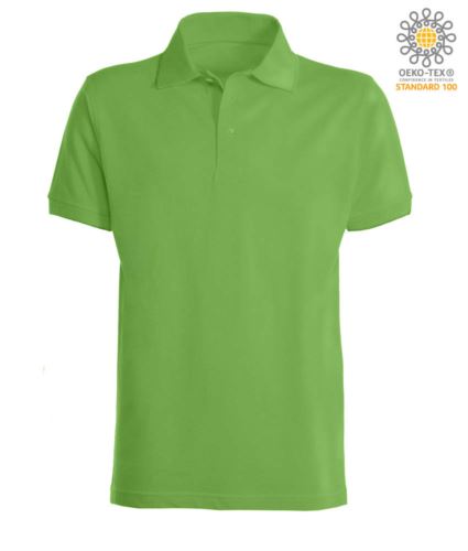 Polo a maniche corte con fondo manica in costina in cotone. Colore Real Green