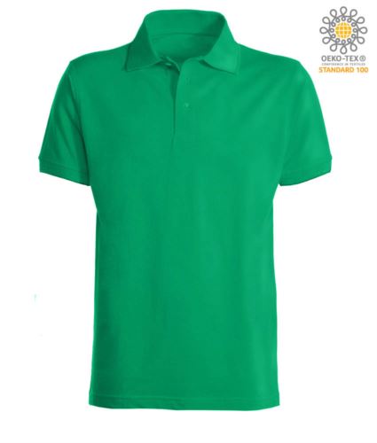 Polo a maniche corte con fondo manica in costina in cotone. Colore Verde Kelly