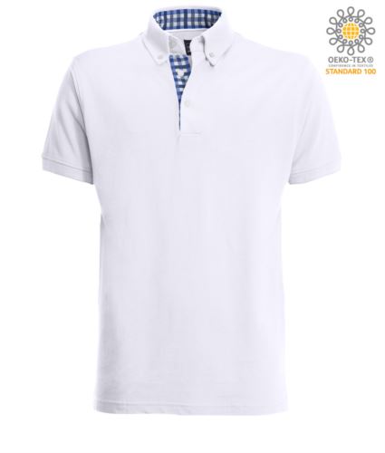 Polo maniche corte bianco e blu navy