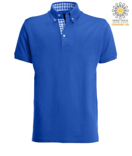 Polo maniche corte azzurro royal e bianca