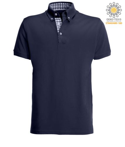 Polo maniche corte blu navy e bianco