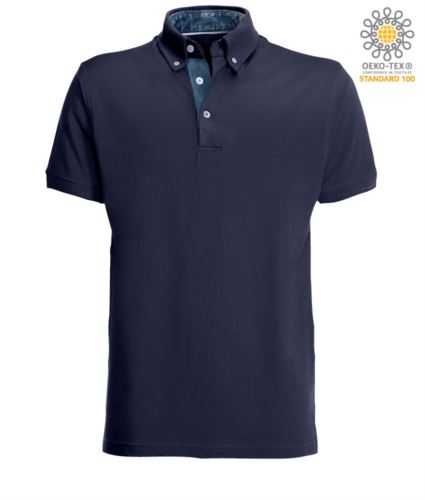 Polo maniche corte blu navy e denim