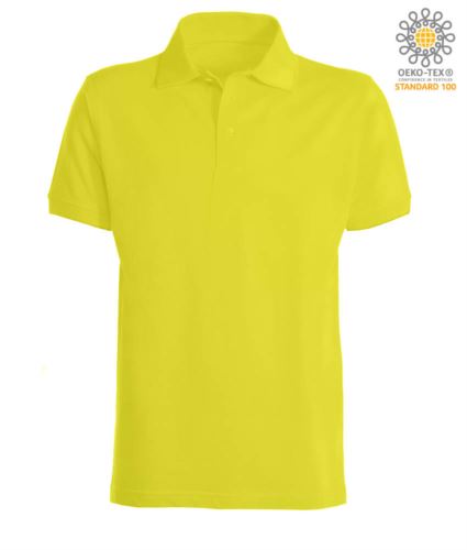 Polo a maniche corte con fondo manica in costina in cotone. Colore Lime