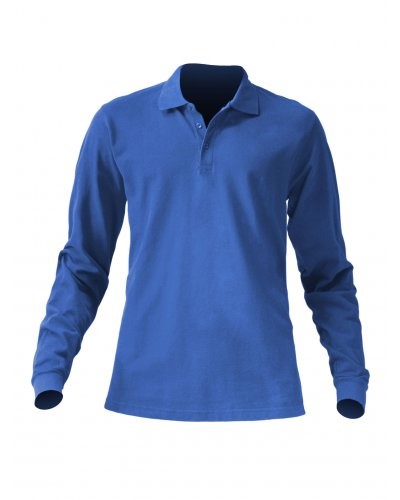 Polo manica lunga da lavoro 100% Cotone pettinato, colore azzurro royal