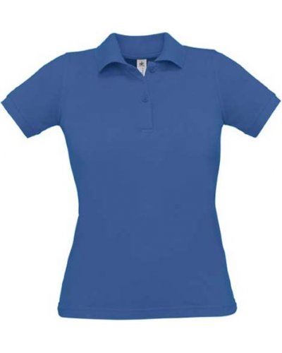 Polo donna manica corta, due bottoni in tinta, colore royal blu