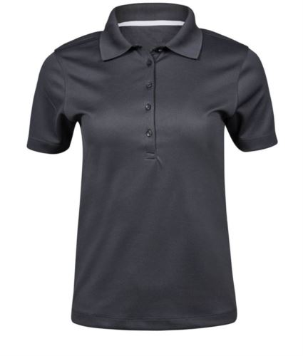 Polo donna grigia manica corta
