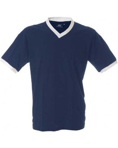 T-shirt scollo V bicolore