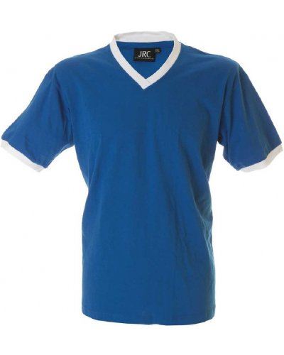 T-shirt scollo V bicolore