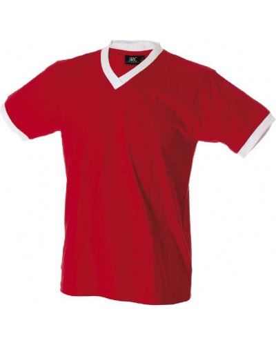 T-shirt scollo V bicolore