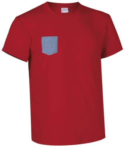 indumenti industria alimentare, abiti promozionali Svizzera, T-shirt con taschino rossa
