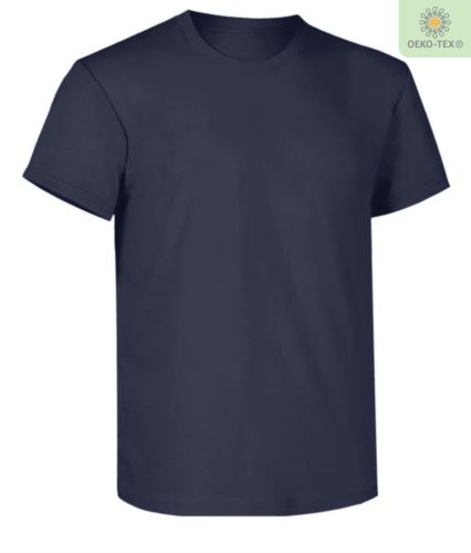 T-Shirt da lavoro maniche corte, vestibilità regular fit, girocollo, certificata OEKO-TEX. Colore blu navy