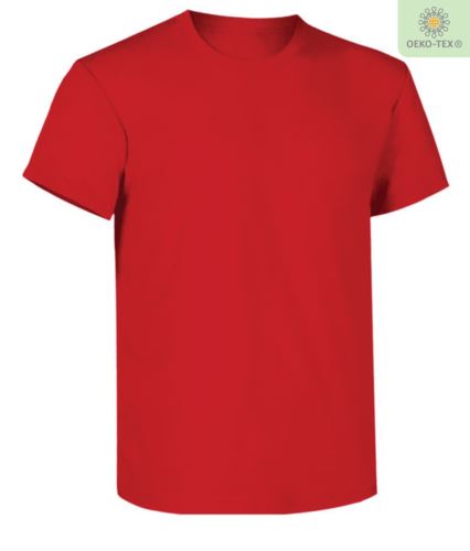 T-Shirt da lavoro maniche corte, vestibilità regular fit, girocollo, certificata OEKO-TEX. Colore rosso