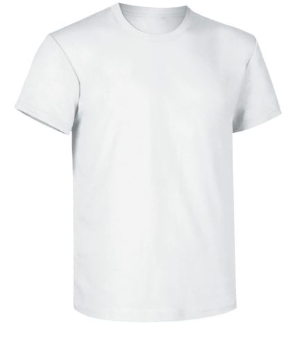 T-shirt da lavoro, collo in costina con Elastane, colore bianco