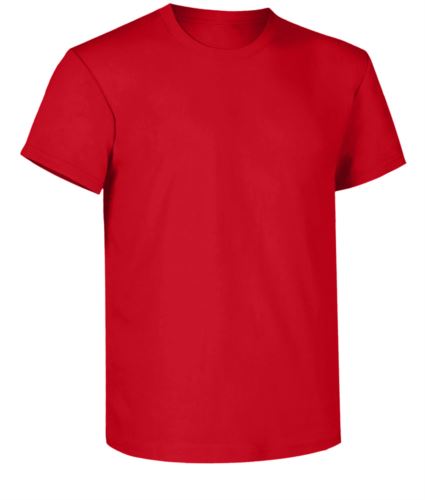 T-shirt da lavoro, collo in costina con Elastane, colore rosso