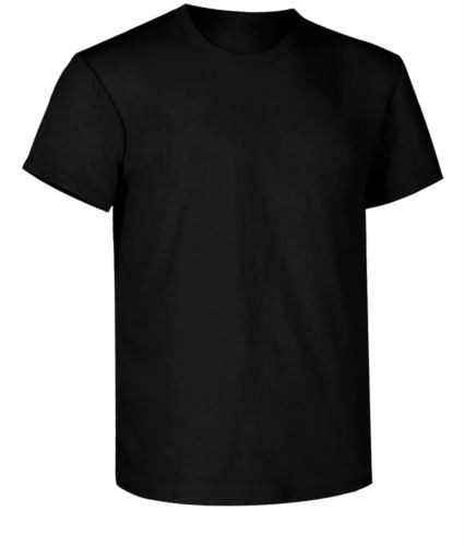 T-shirt da lavoro, collo in costina con Elastane, colore nero