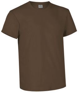 T-shirt girocollo a manica corta colore cioccolato