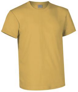 T-shirt girocollo a manica corta colore mostarda