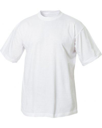 T-shirt girocollo, maniche corte, collo in costina con Elastane, colore bianco