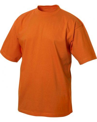 T-shirt girocollo, maniche corte, collo in costina con Elastane, colore arancione