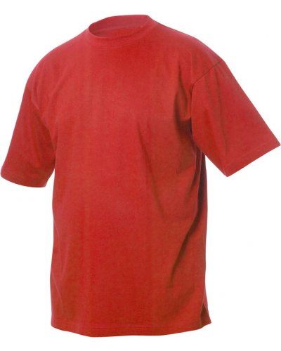 T-shirt girocollo, maniche corte, collo in costina con Elastane, colore rosso