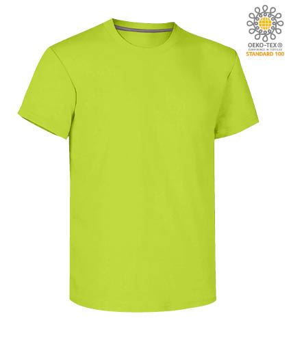 T-shirt girocollo a maniche corte uomo da lavoro in cotone, colore verde chiaro