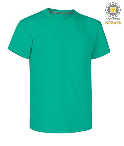 T-shirt girocollo a maniche corte uomo da lavoro in cotone, colore Emerald green