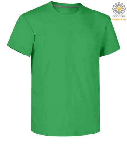 T-shirt girocollo a maniche corte uomo da lavoro in cotone, colore jelly green