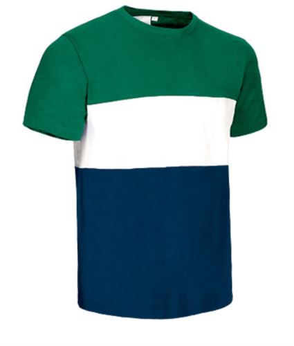 T-shirt in jersey a maniche corte verde/bianco/blu