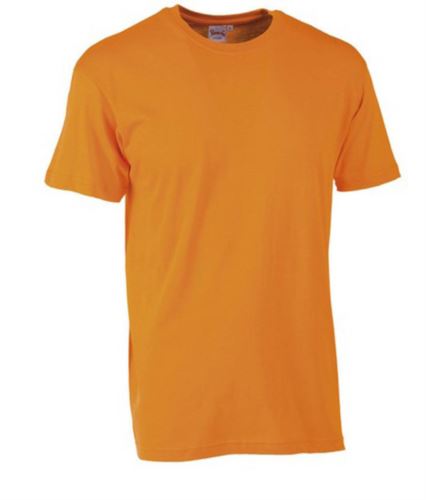 T-shirt a girocollo. Struttura con busto tubolare. Colore: Arancione