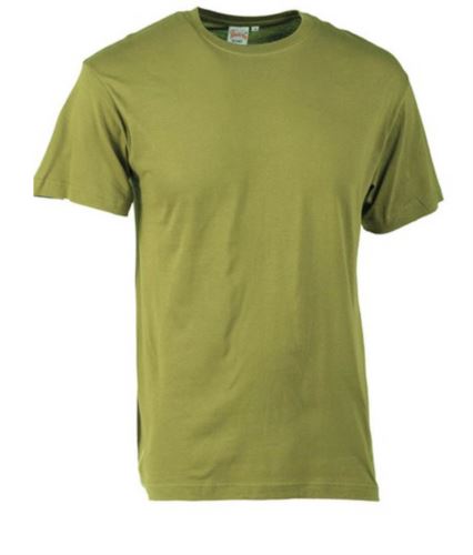 T-shirt a girocollo. Struttura con busto tubolare. Colore: Verde Militare