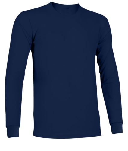 T-Shirt a manica lunga ignifuga e antistatica, girocollo e polsini elasticizzati, colore Blu Navy. Certificata EN 1149-5, EN 11612: 2009