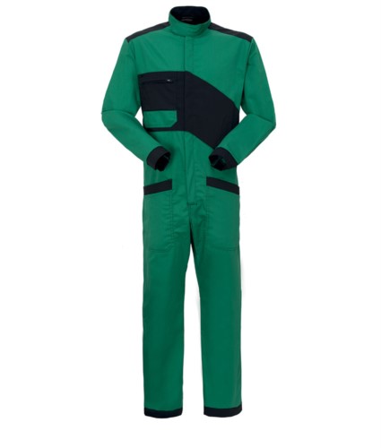 Tute da lavoro bicolore Verde Nero