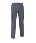 Pantaloni multitasche grigio/azzurro royal VATHUNDERPAN.GRCNE