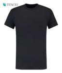T-shirt girocollo a manica corta in Tencel LPTEC31585.BL