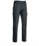 Pantaloni da lavoro multitasche leggeri grigi, abbigliamento da lavoro hotel PAFORESTSUMMER.SM