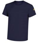 T-Shirt antistatica a maniche corte, girocollo, certificata EN 1149-5, EN 61340-5-1: 2007. Colore azzurro medicale POAS20.BL