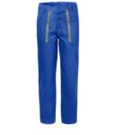 Pantaloni da lavoro con dettagli bicolore in contrasto sulle tasche. Colore: Azzurro Royal/Grigio SI10PA0631.AZ