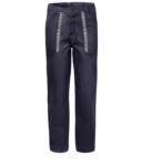 Pantaloni da lavoro con dettagli bicolore in contrasto sulle tasche. Colore: Kaki/Blu SI10PA0631.BLU