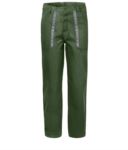 Pantaloni da lavoro con dettagli bicolore in contrasto sulle tasche. Colore: Verde/Grigio SI10PA0631.VE