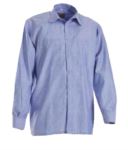 Camicia a manica lunga con due taschini e portapenne, con abbottonatura frontale. Colore: Azzurro Oxford GLCCAUOXML